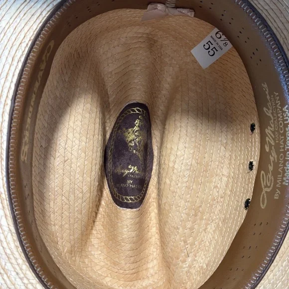 Larry Mahan's Straw Western Cowboy Hat by Milano Size 6 7/8 Made in USA - Picture 6 of 12